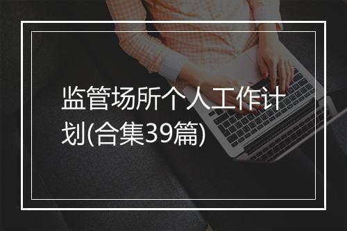 监管场所个人工作计划(合集39篇)