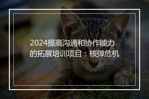 2024提高沟通和协作能力的拓展培训项目：核弹危机