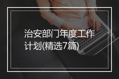 治安部门年度工作计划(精选7篇)