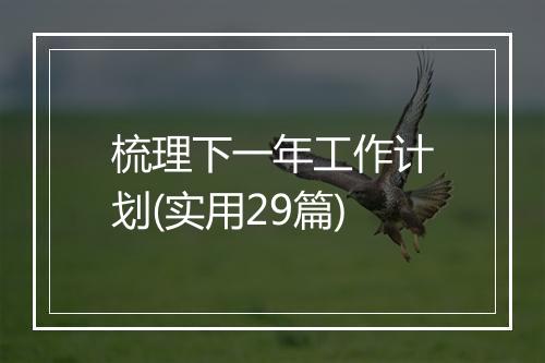 梳理下一年工作计划(实用29篇)