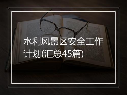 水利风景区安全工作计划(汇总45篇)
