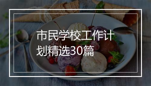 市民学校工作计划精选30篇