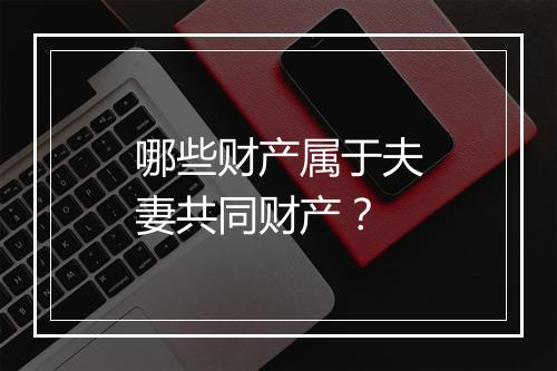哪些财产属于夫妻共同财产？