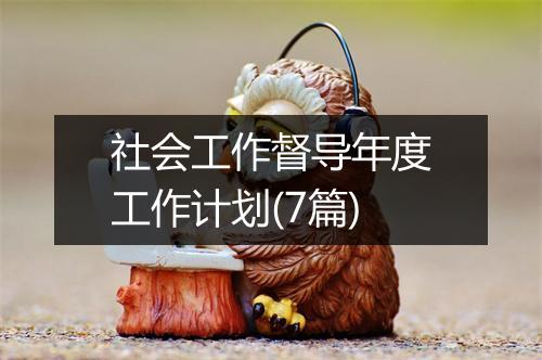 社会工作督导年度工作计划(7篇)