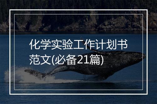 化学实验工作计划书范文(必备21篇)