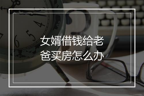 女婿借钱给老爸买房怎么办