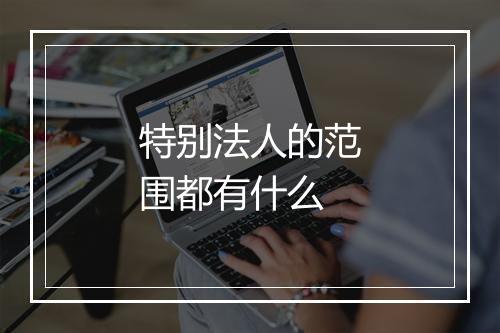 特别法人的范围都有什么