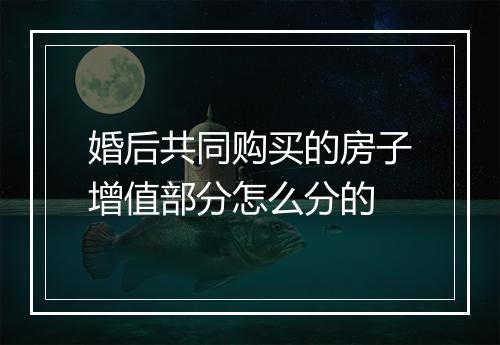 婚后共同购买的房子增值部分怎么分的