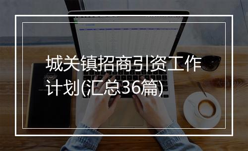 城关镇招商引资工作计划(汇总36篇)