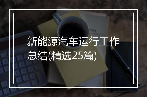 新能源汽车运行工作总结(精选25篇)