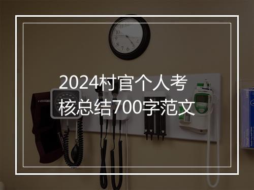 2024村官个人考核总结700字范文