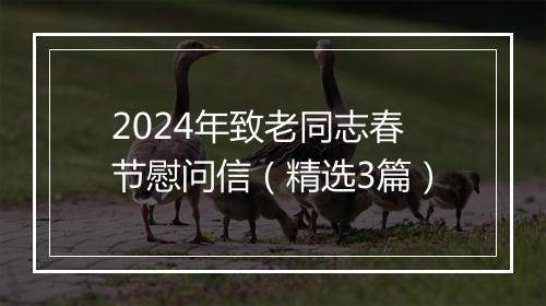 2024年致老同志春节慰问信（精选3篇）