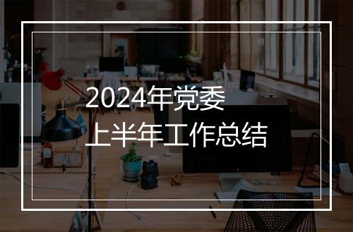 2024年党委上半年工作总结