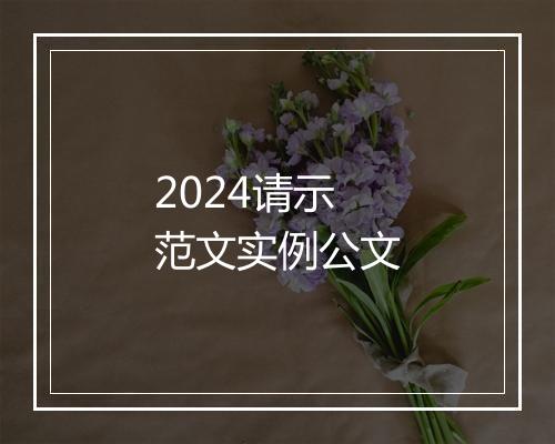 2024请示范文实例公文