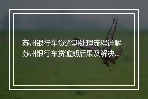 苏州银行车贷逾期处理流程详解，苏州银行车贷逾期后果及解决方案