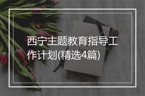 西宁主题教育指导工作计划(精选4篇)