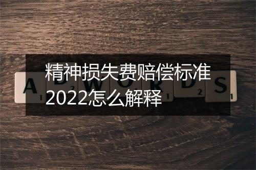 精神损失费赔偿标准2022怎么解释