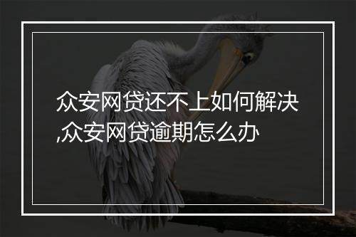 众安网贷还不上如何解决,众安网贷逾期怎么办