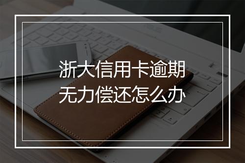 浙大信用卡逾期无力偿还怎么办