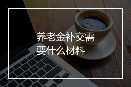 养老金补交需要什么材料