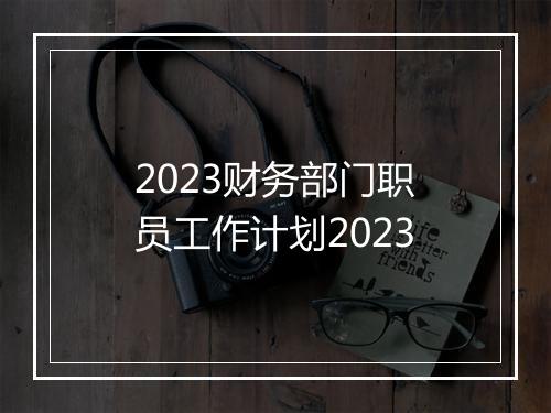 2023财务部门职员工作计划2023