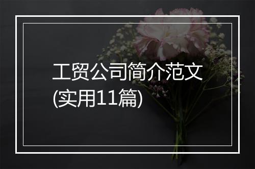工贸公司简介范文(实用11篇)