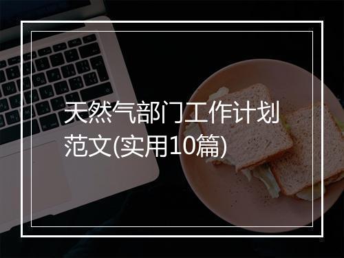 天然气部门工作计划范文(实用10篇)