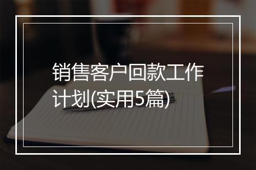 销售客户回款工作计划(实用5篇)
