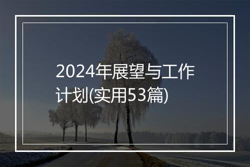 2024年展望与工作计划(实用53篇)