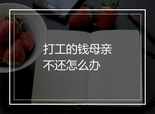 打工的钱母亲不还怎么办