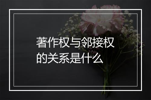 著作权与邻接权的关系是什么