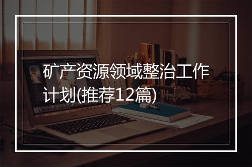 矿产资源领域整治工作计划(推荐12篇)
