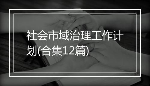 社会市域治理工作计划(合集12篇)
