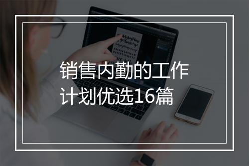 销售内勤的工作计划优选16篇