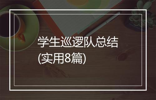 学生巡逻队总结(实用8篇)
