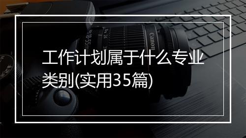 工作计划属于什么专业类别(实用35篇)