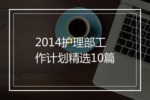 2014护理部工作计划精选10篇