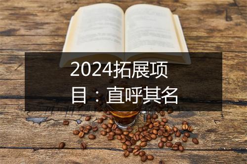 2024拓展项目：直呼其名