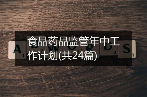 食品药品监管年中工作计划(共24篇)