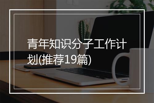 青年知识分子工作计划(推荐19篇)