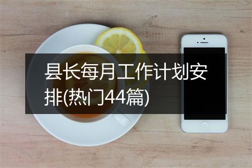 县长每月工作计划安排(热门44篇)