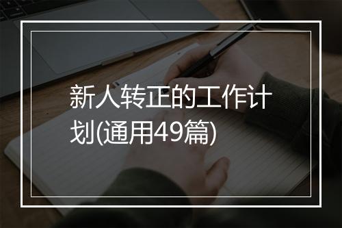 新人转正的工作计划(通用49篇)