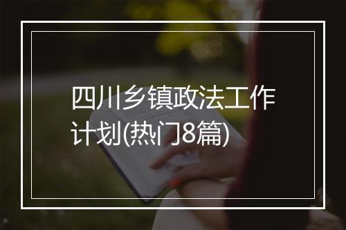 四川乡镇政法工作计划(热门8篇)
