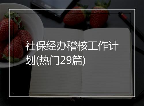 社保经办稽核工作计划(热门29篇)