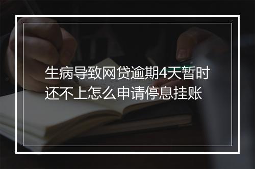 生病导致网贷逾期4天暂时还不上怎么申请停息挂账