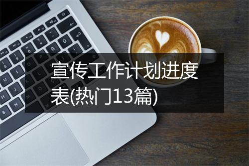 宣传工作计划进度表(热门13篇)
