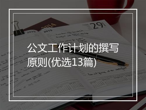 公文工作计划的撰写原则(优选13篇)