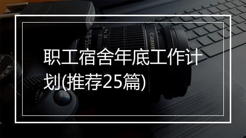 职工宿舍年底工作计划(推荐25篇)