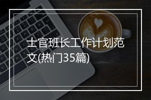 士官班长工作计划范文(热门35篇)