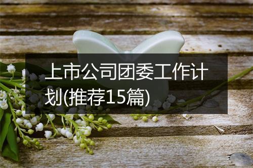 上市公司团委工作计划(推荐15篇)